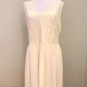 Truly You Ivory Lace Back Babydoll Dress